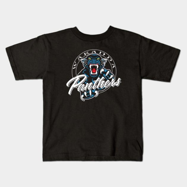 Wakanda Panthers Kids T-Shirt by Alema Art